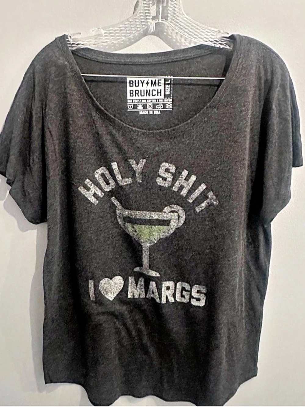 Buy Me Brunch “Holy Shit I Love Margs” Tee Black Large